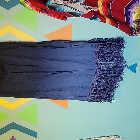 Chico's Women's Blue Ombre Fringe Francesca Fashion Skirt Chico's Size 0 (S-4) - Picture 10 of 13